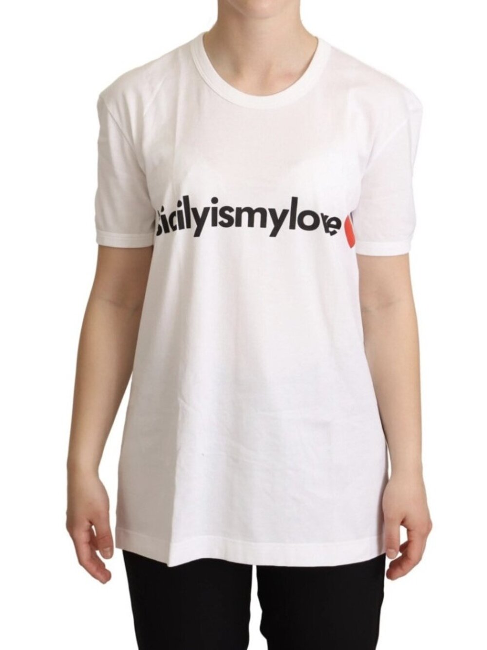 NWT White Cotton #sicilyismylove Top T-shirt Dolce & Gabbana